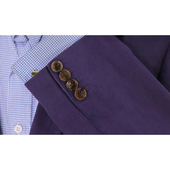 Gucci Current Solid Purple Patch Pocket 2-Btn Slim Fit Cotton Blazer Jacket 38S - Picture 6 of 9